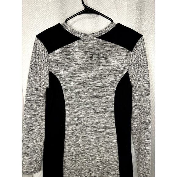 Athleta Colorblock Cooldown Long Sleeve Sheath Dress Space Dye Gray/Black XS - Picture 9 of 11